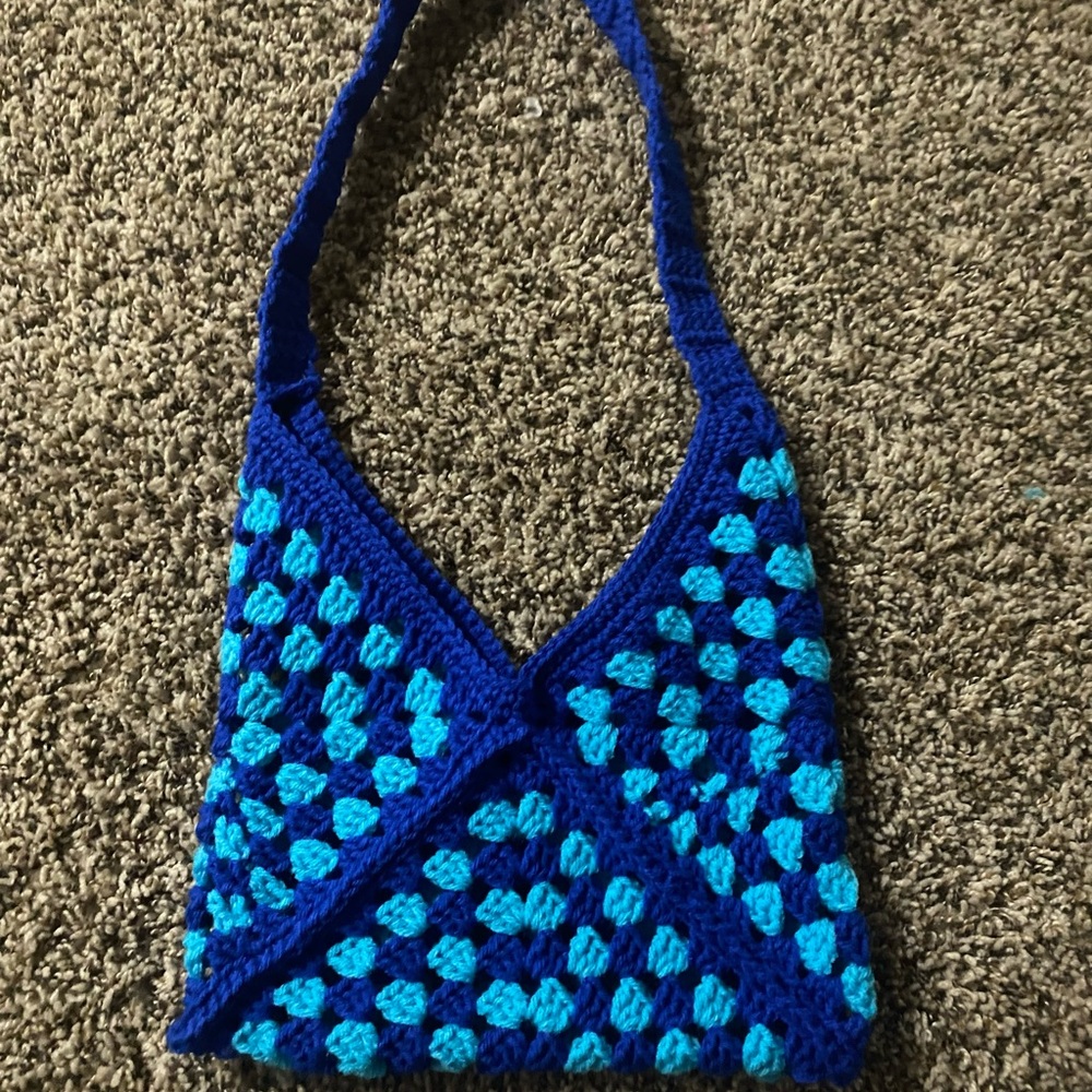 Royal Blue Polka Dot Tote Bag